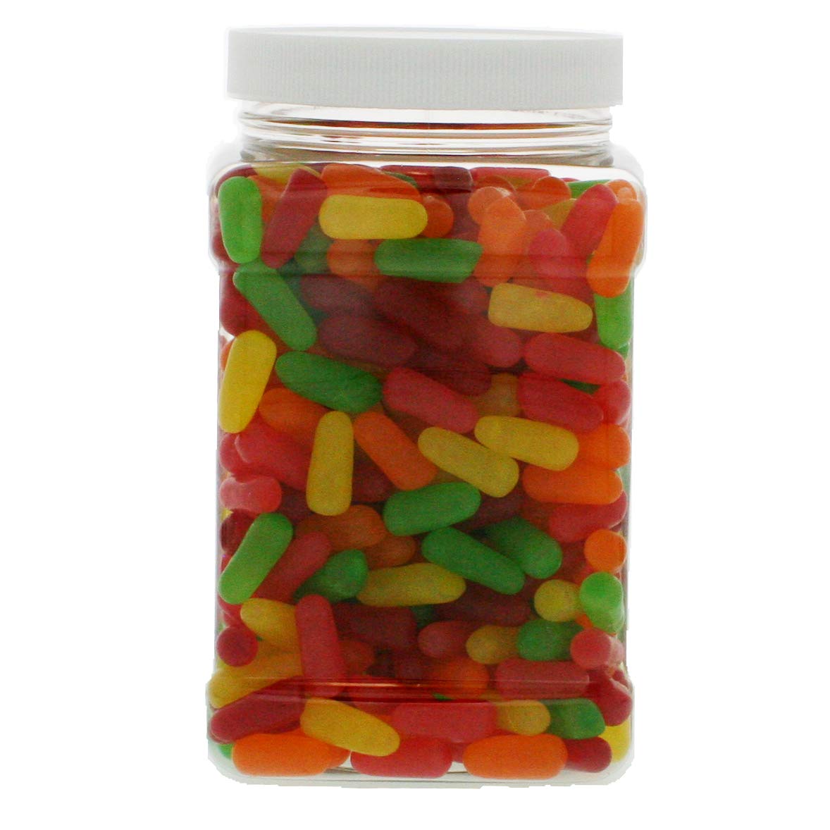 Mike & Ike Original Chewy Fruit Candy 2.5LB (48oz) - Soft Fruit Flavored Candy in Reusable Square Jar - Perfect for Parties, Gifts & Movie Nights