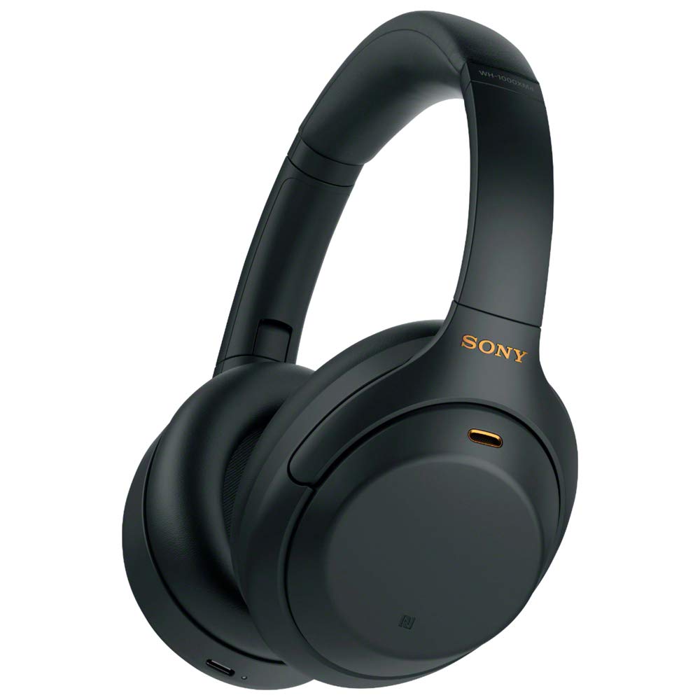 Sony WH-1000XM4 Wireless Noise Cancelling Over-Ear Headphones with Mic, Alexa Voice Control & 30-Hour Battery - Perfect for Travel, Workouts & Home Office (Black) - Includes Case, Portable Charger & Gym Bag