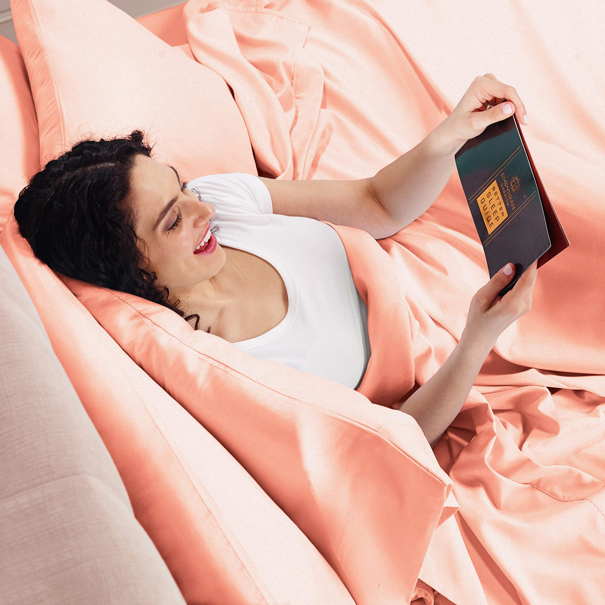 Empyrean 3-Piece Twin Sheet Set - Super Soft Double Brushed Microfiber Bed Sheets in Misty Rose - Luxury Hotel Quality with 4 Corner Elastic Straps - Perfect for Guest Rooms, Dorms & Cozy Bedrooms