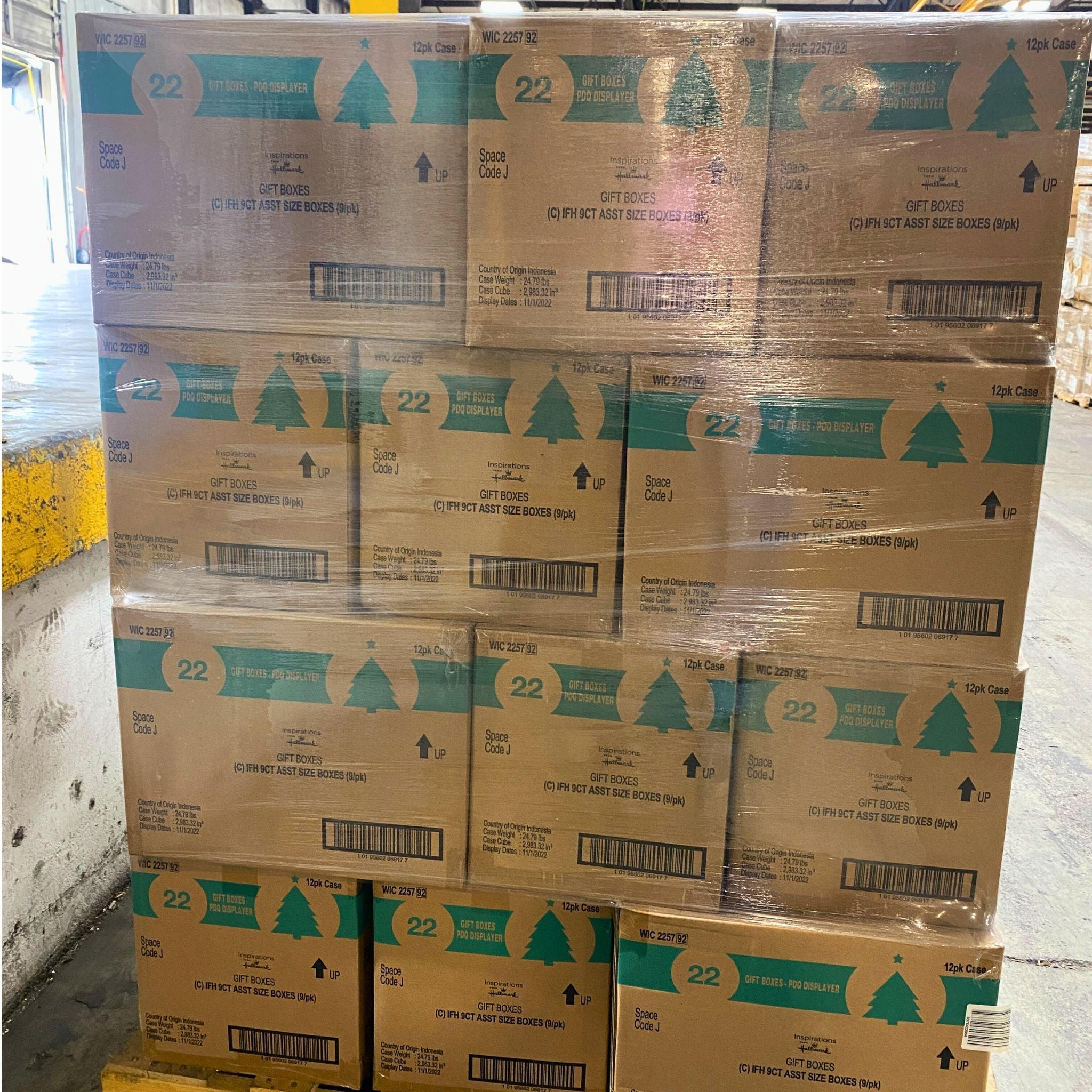 Hallmark 9ct Gold Gift Boxes Set - 336 Pcs Bulk Wholesale Pallet for Wedding, Birthday & Holiday Gift Wrapping - Premium Jewelry Packaging Boxes for Retail Stores & Small Businesses