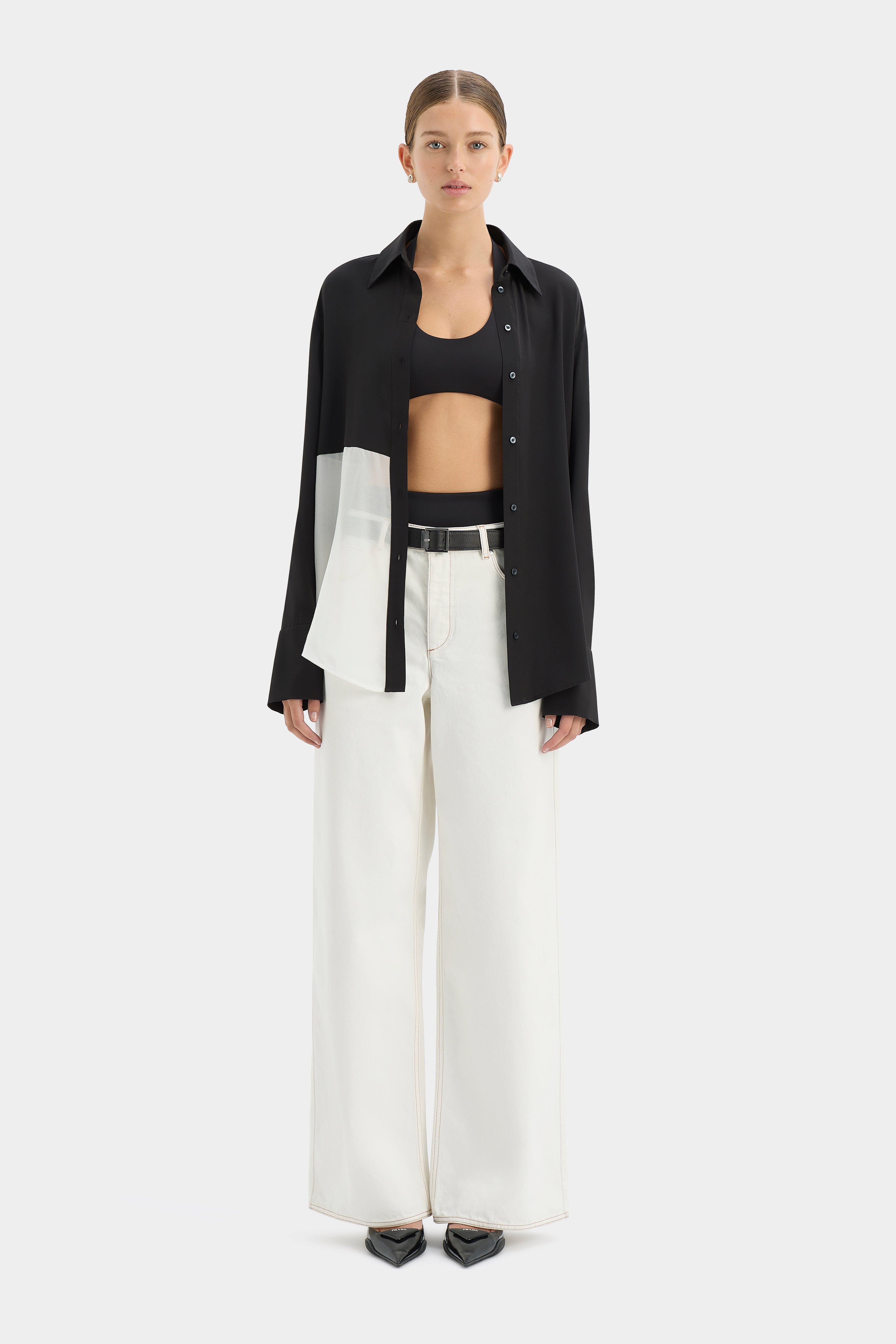 Adrienne Shirt Monochrome - Stylish Women's Casual Button-Down Top for Work & Everyday Wear