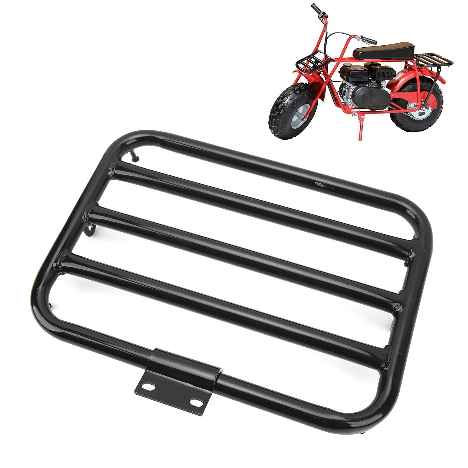 405x295mm Mini Bike Rear Rack - Steel Alloy Rear Seat Luggage Carrier for Coleman Trail CT200U 196cc | Durable Cargo Rack Bracket Replacement for Mini Bikes, Perfect for Camping, Hunting & Outdoor Adventures