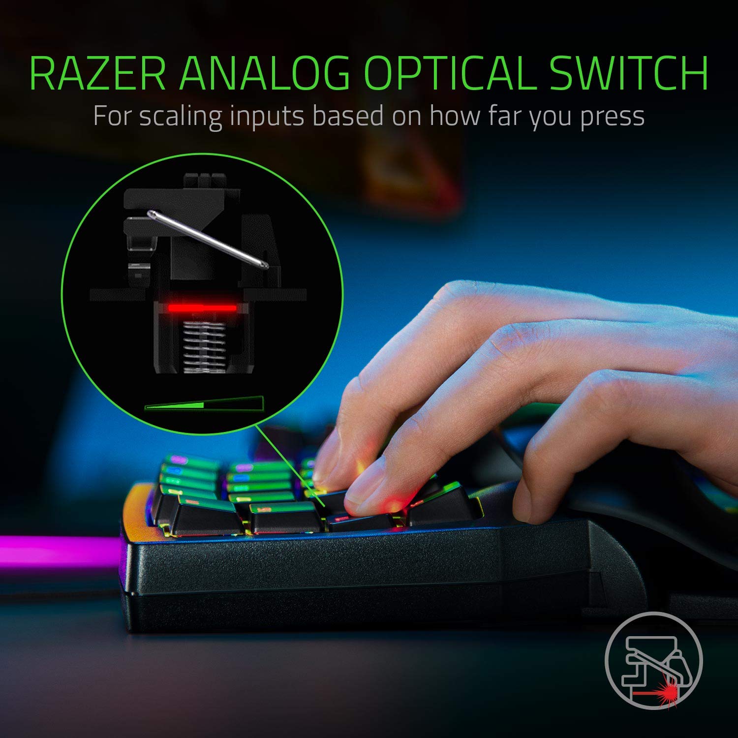 Razer Tartarus Pro Analog Optical Gaming Keypad - 32 Programmable Keys, Customizable Trigger Point, 8 Profiles for PC (Black) | Perfect for FPS, MMO & Esports Gaming