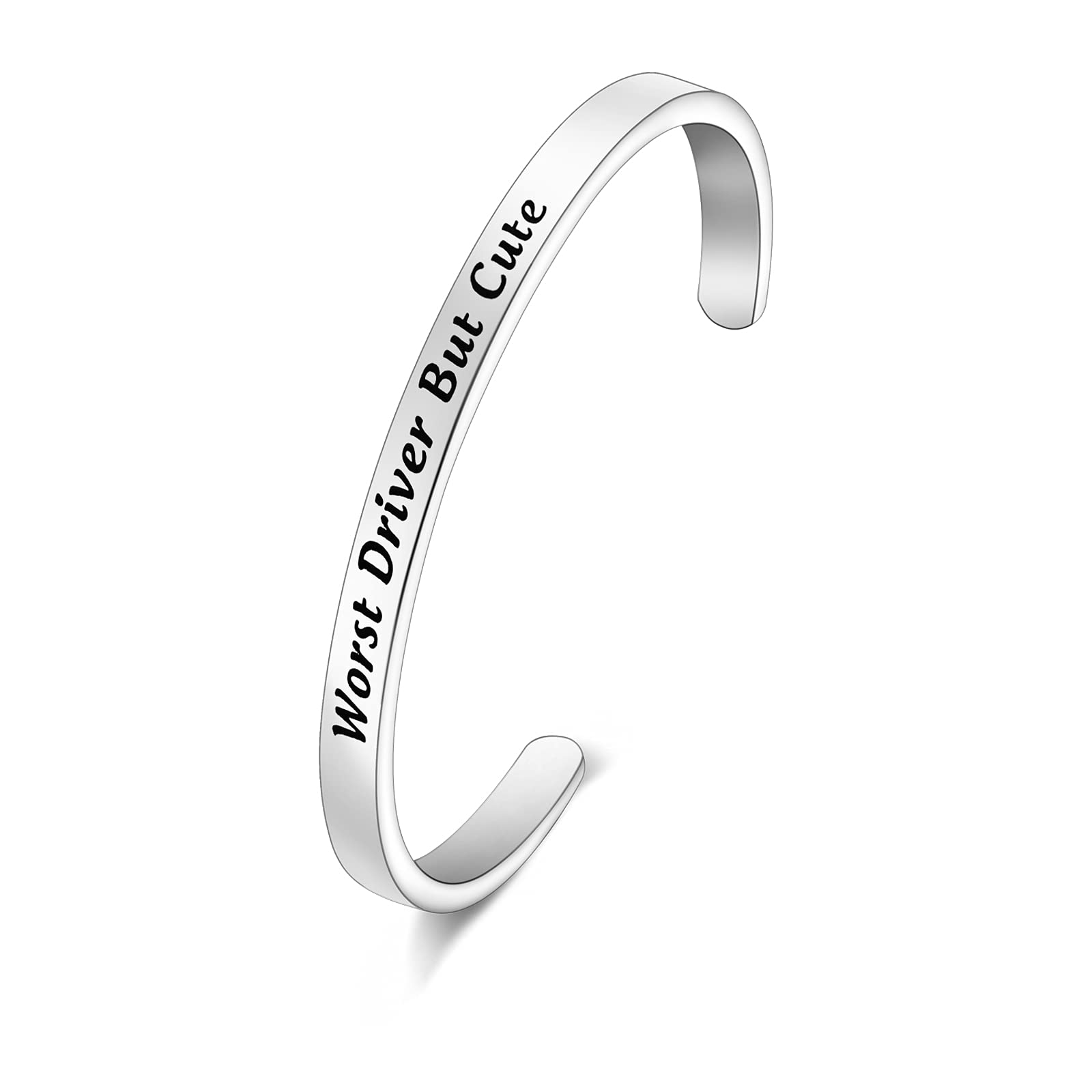 Funny Driving Gifts for Worst Driver - Cute Safety Cuff Keychain for Truckers & New Drivers - Perfect Gift for Girlfriend, Boyfriend & Best Friends - Great for Road Trips & Commuting