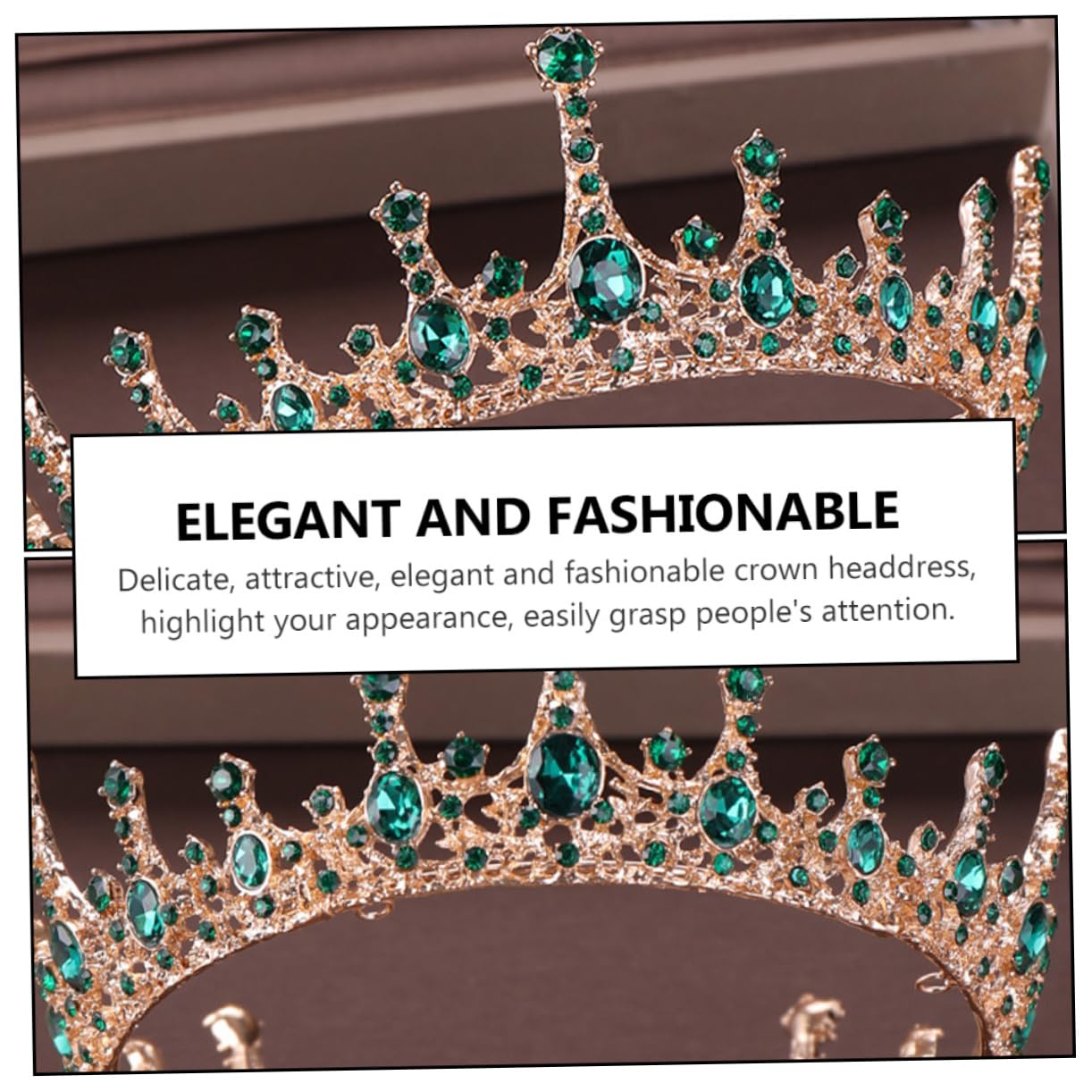 FOMIYES 2-Piece Bridal Crown Set - Diamond Wedding Tiara with Green Stones & Baroque Zircon Crystal Princess Headpiece for Bride, Bridesmaid, Birthday Party | Perfect for Weddings, Prom, Quinceañera & Special Occasions
