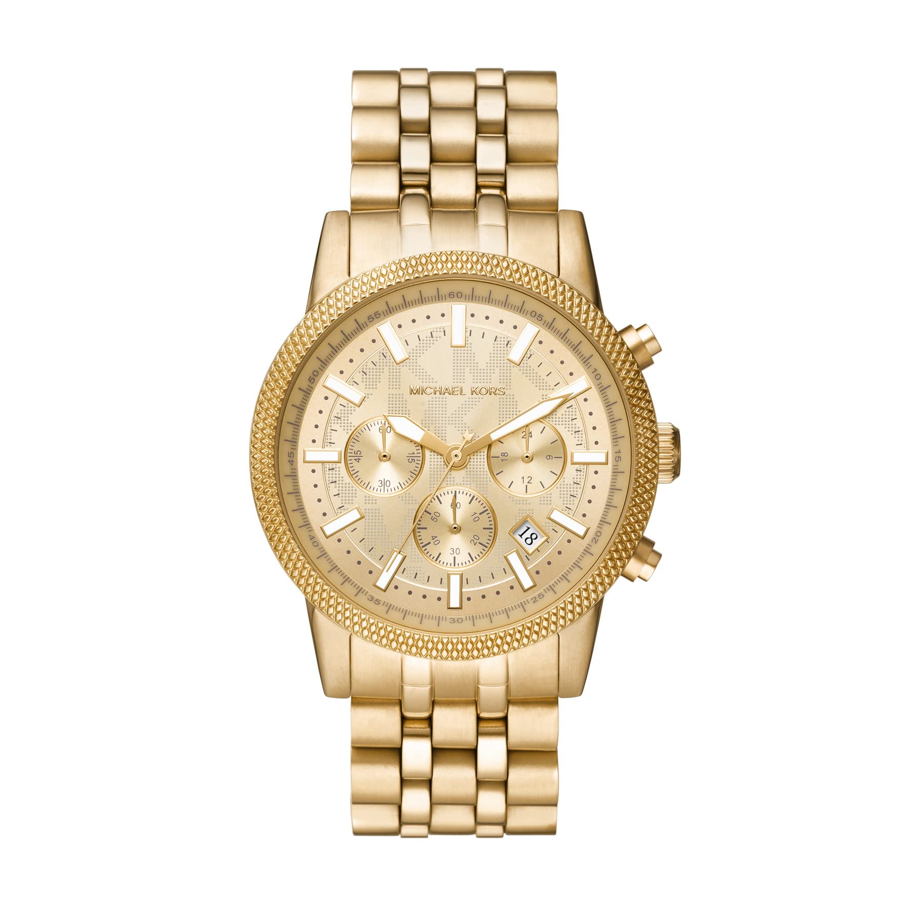 Michael Kors Hutton Men's Stainless Steel Chronograph Watch with Steel/Leather Band - Luxury Dress & Casual Timepiece for Business, Office & Everyday Wear