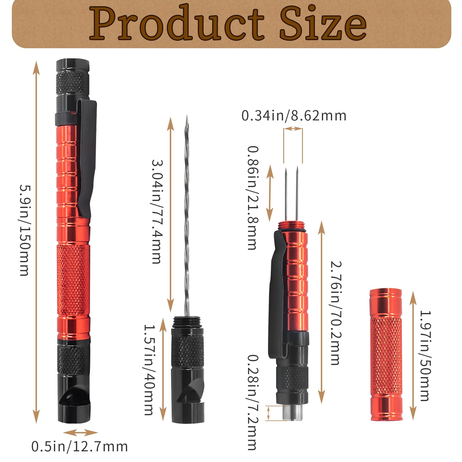 Premium Cigar Unclogging Multitool Set - Cigar Punch, Draw Enhancer & Nubber Tool for Easy Cutting Blocked Cigars | Enjoy Last Inch Without Burns (Black + Red) | Perfect for Cigar Lounges, Outdoor Smoking & Gifts for Cigar Enthusiasts