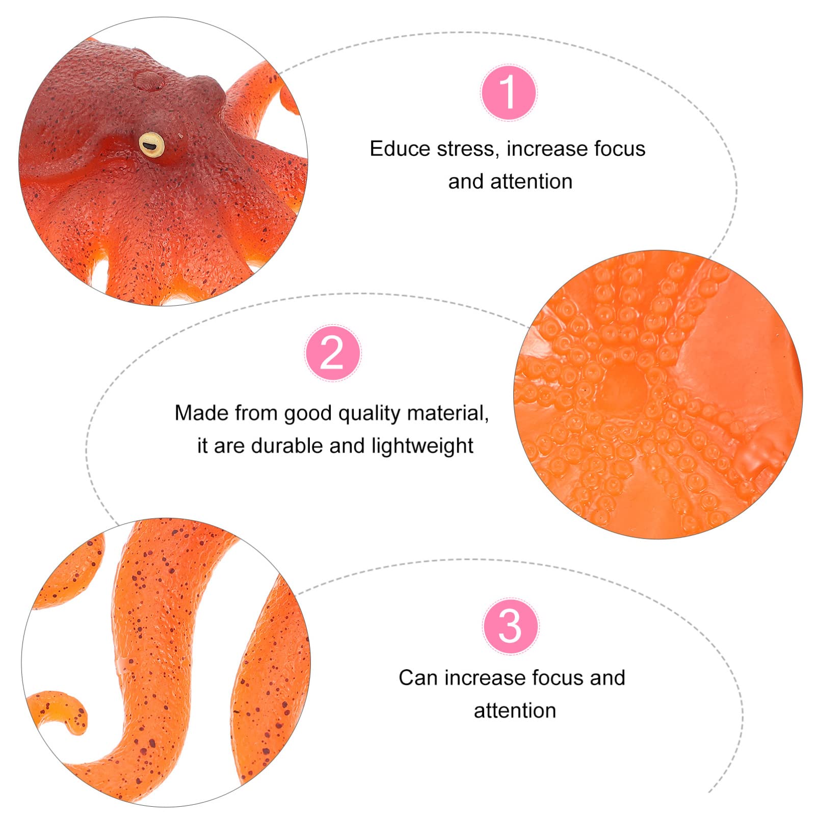 Lifelike Octopus Squeeze Stress Relief Toy - Soft Mochi Animal Sensory Fidget Toy for Anxiety, ADHD & Relaxation - Cute Cartoon Desk Decor & Gift for Kids & Adults