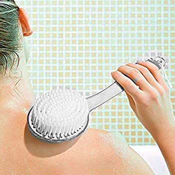 LEYSIN Long Handle Bath Brush for Exfoliating & Body Cleansing - Back Scrubber with Soft Bristles (Pink) - Ideal for Shower, Bath & Spa Relaxation - Pack of 1