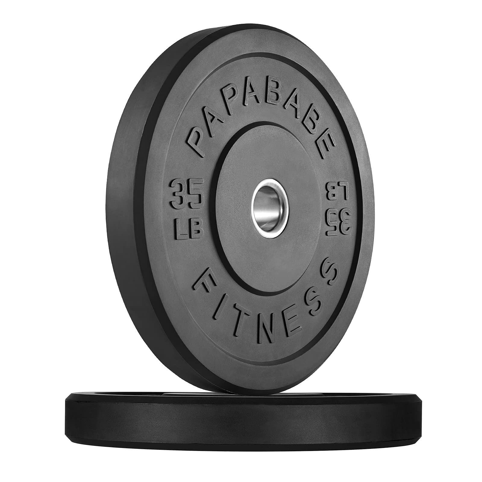 Papababe 2-Inch Olympic Bumper Plates Set - Color Coded Weight Plates with Steel Insert for CrossFit, Powerlifting & Home Gym Workouts | Perfect for Garage Gym, Weight Training & Strength Conditioning