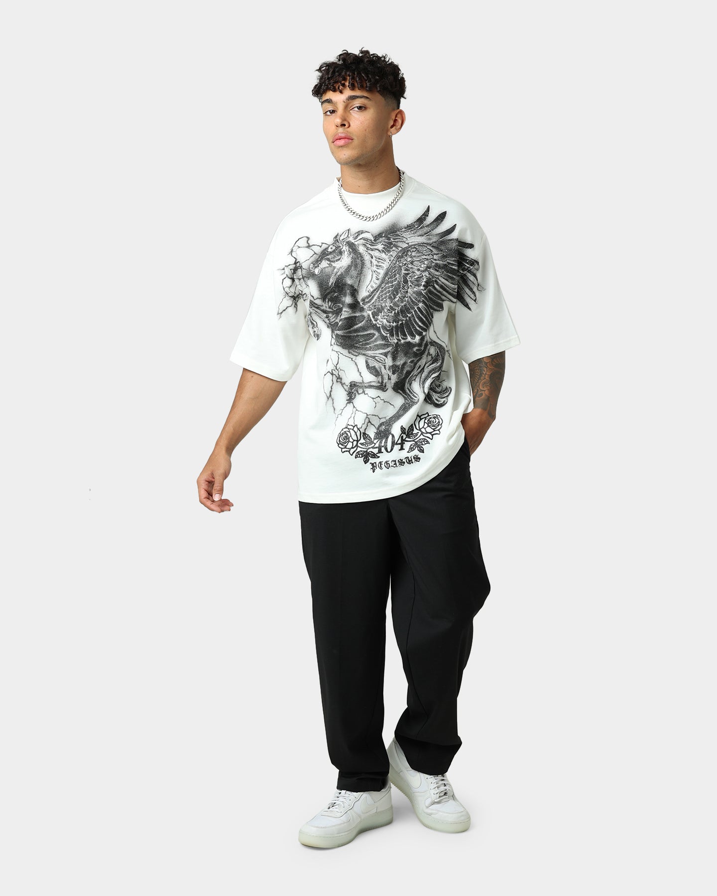 Vintage 404 Pegasus Graphic T-Shirt for Men & Women - Soft Cotton Off-White Retro Tee - Perfect for Casual Wear, Street Style & Vintage Lovers