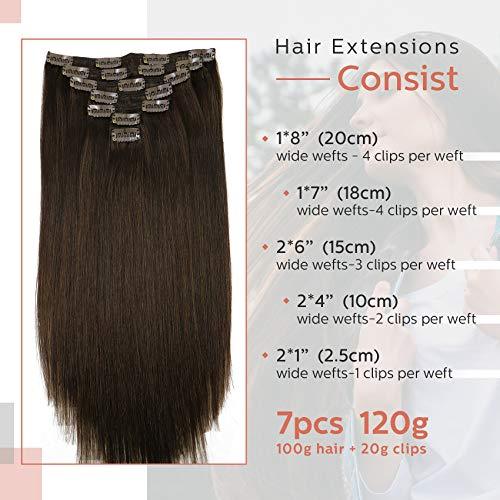 Premium 9A Brazilian Clip-In Human Hair Extensions - 7pcs Double Weft for Instant Volume & Length | Perfect for Weddings, Parties & Everyday Styling