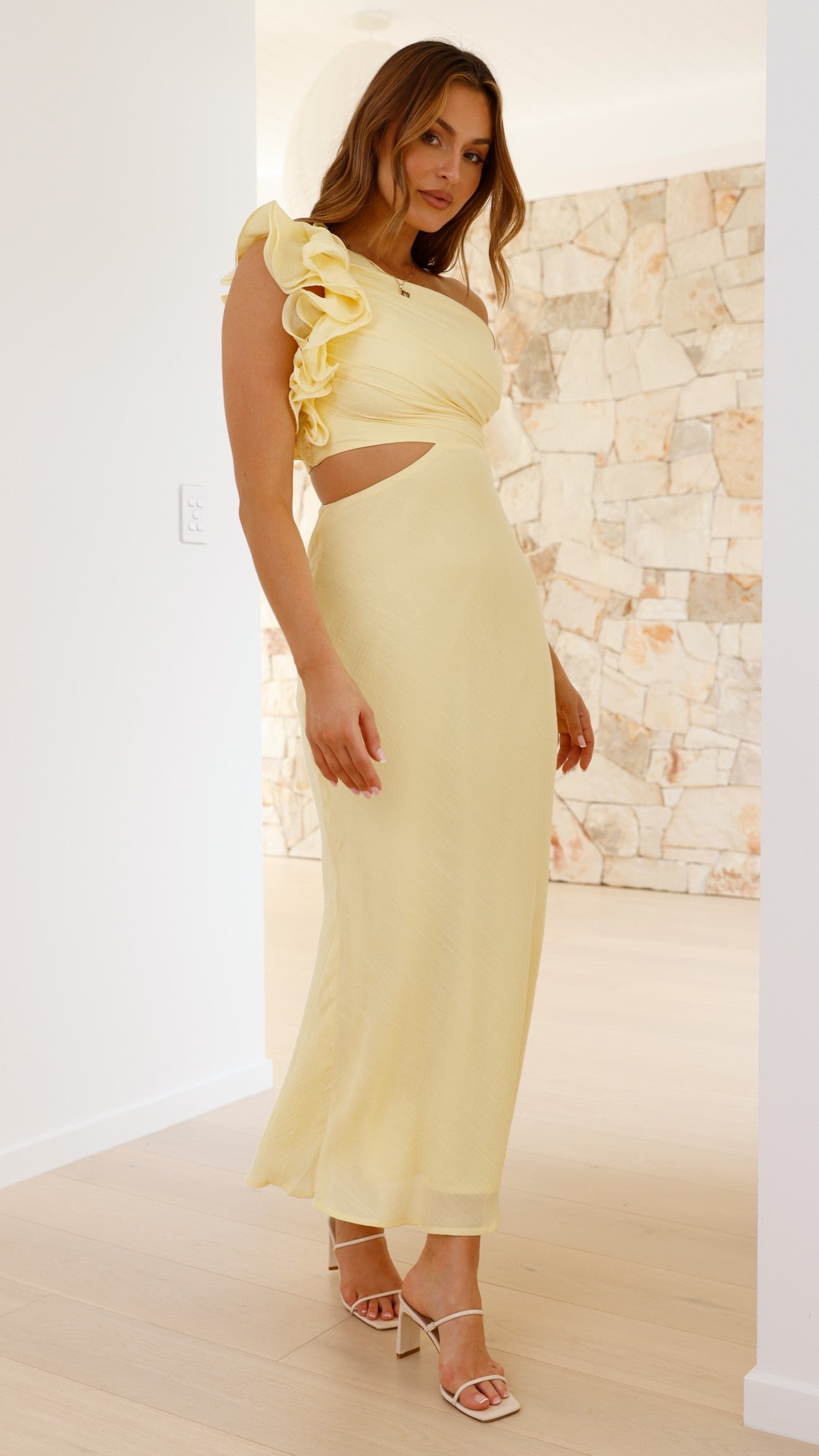 Amina Maxi Dress for Women - Flowy Long Summer Dress in Yellow | Perfect for Beach, Vacation & Casual Outings