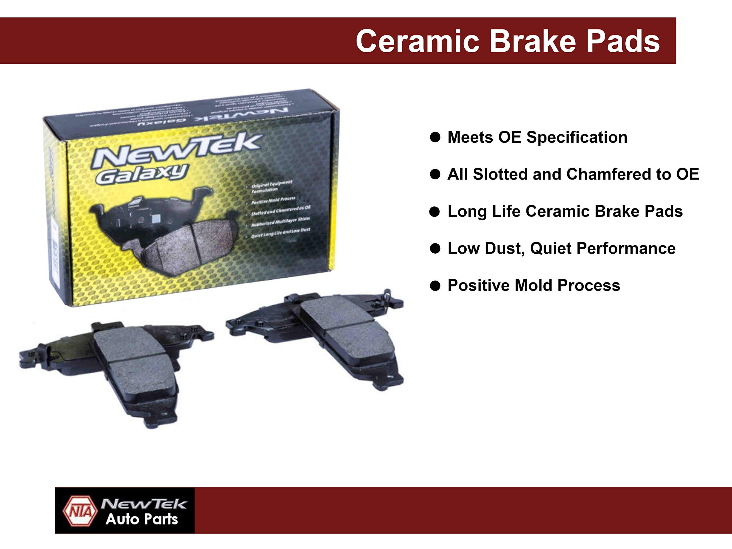 SCD1430H Rear Ceramic Brake Pads Set with Hardware Kit - Low Noise & High Performance Braking for Sedans, SUVs, and Trucks - Perfect for City Driving and Highway Commuting