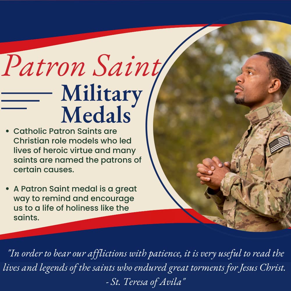 St. George Army Medal Pendant Necklace - Authentic Military Jewelry Made in USA - Perfect for Veterans Day, Memorial Day & Military Appreciation Gifts
