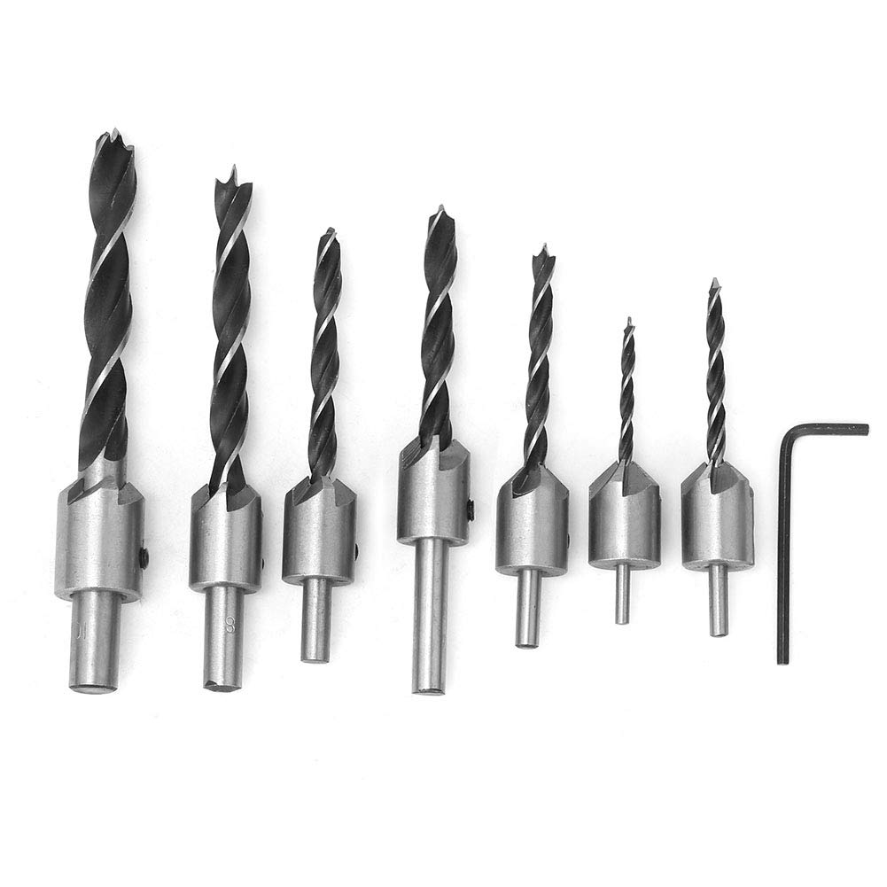 High Efficiency Countersunk Drill Bit Set - High Hardness HSS Steel for Metal, Wood & Concrete - Perfect for DIY Projects, Home Renovation & Professional Construction Work