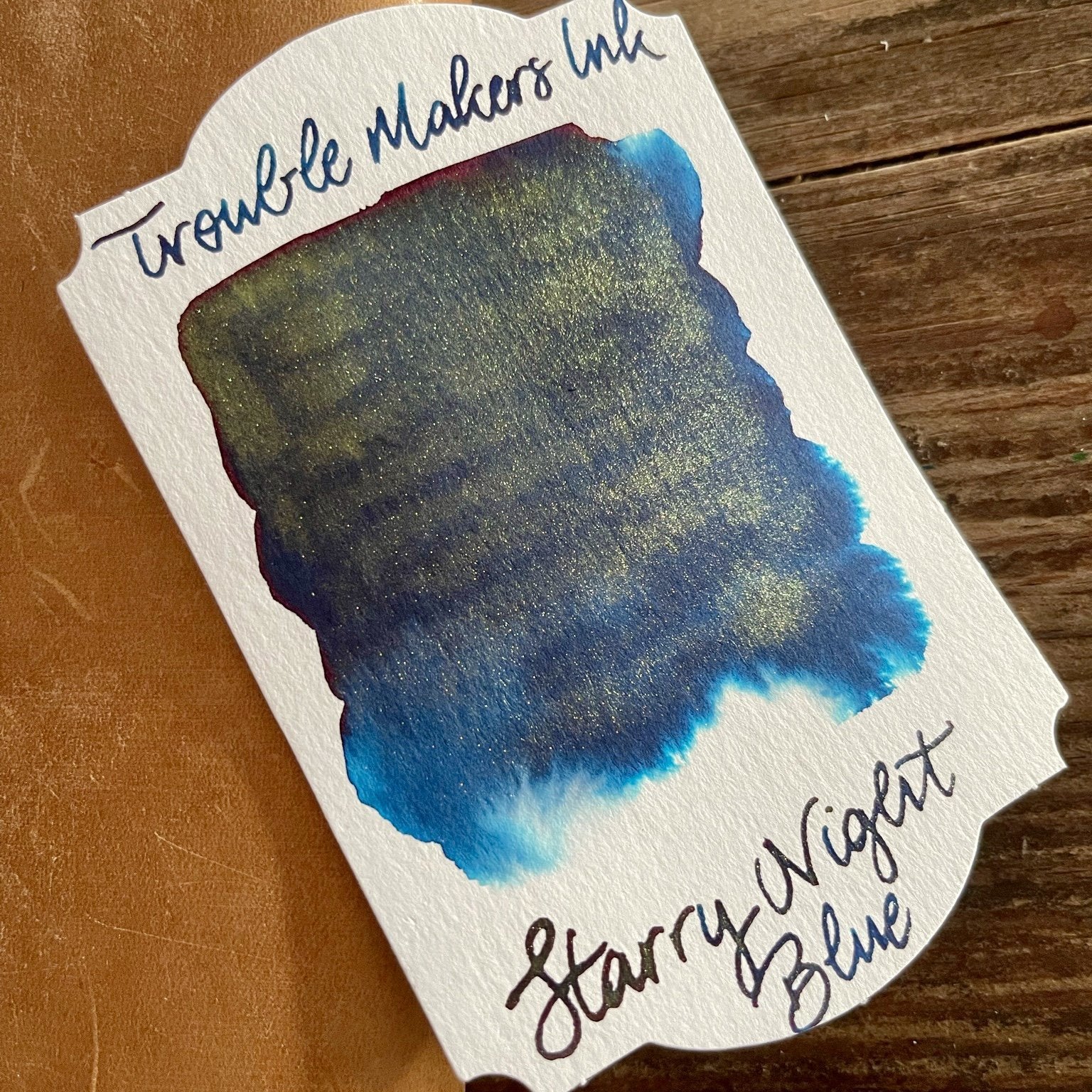 Troublemaker Starry Night Shimmer Blue Fountain Pen Ink - Premium Calligraphy & Writing Ink for Artists, Journaling, and Creative Projects