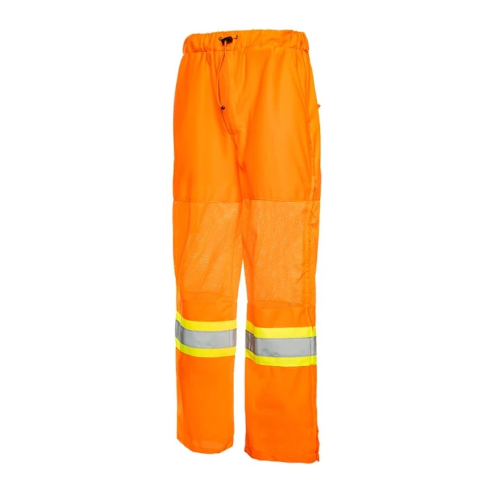 High Visibility Men's Traffic Mesh Work Pants - TB01O Orange | Reflective Safety Pants for Construction, Road Work & Nighttime Outdoor Jobs