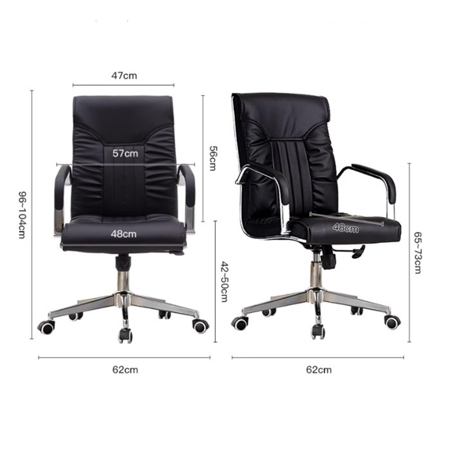 High Back Executive Office Chair - Ergonomic PU Leather Desk Chair with Armrests for Home & Office Use - Comfortable Computer Chair for Long Work Hours (Red)