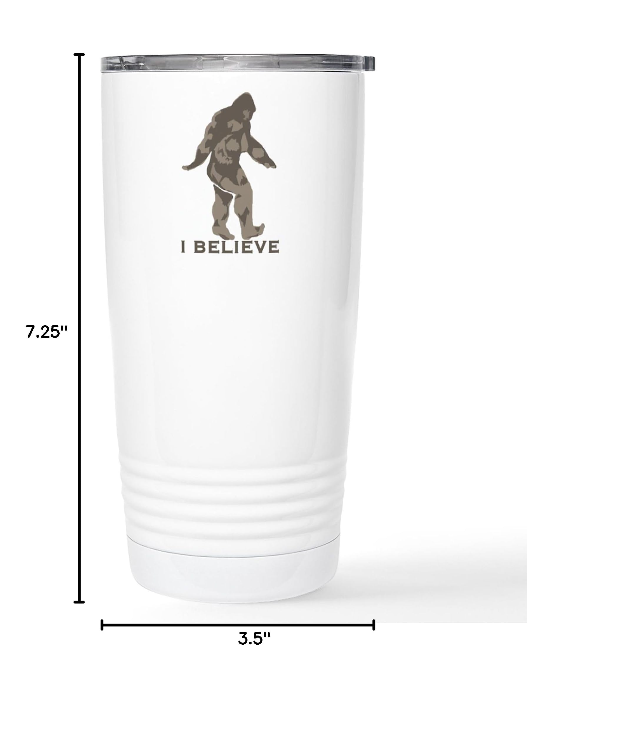 I Believe In The Bigfoot 20 oz Insulated Stainless Steel Travel Mug - Leakproof Coffee Tumbler for Hot & Cold Drinks - Perfect for Camping, Hiking & Outdoor Adventures