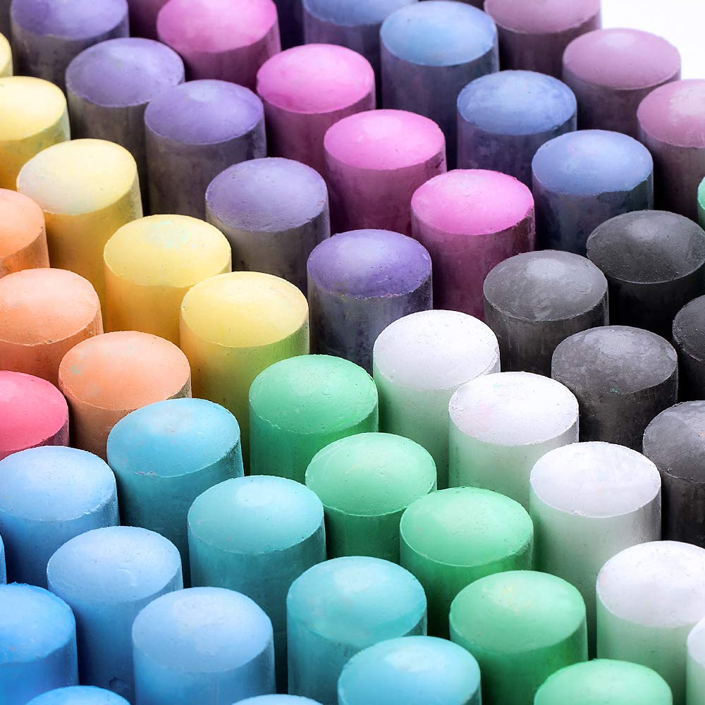 Feela 144-Piece Jumbo Sidewalk Chalk Set - 18 Vibrant Colors for Kids, Bulk Chalk for Sidewalk Art, School Blackboard & Playground - Perfect for Outdoor Family Fun & Creative Street Painting