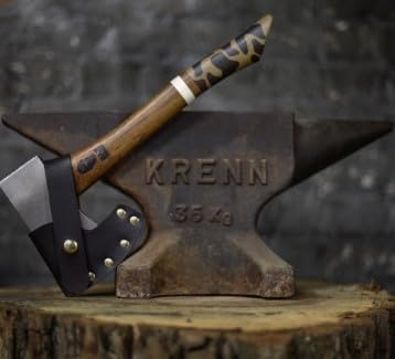 Hunter Hatchet Axe - Hand Forged in USA - Premium Handcrafted Gift with Personalized 2 Letter Engraving - Perfect for Camping, Wood Splitting & Outdoor Adventures
