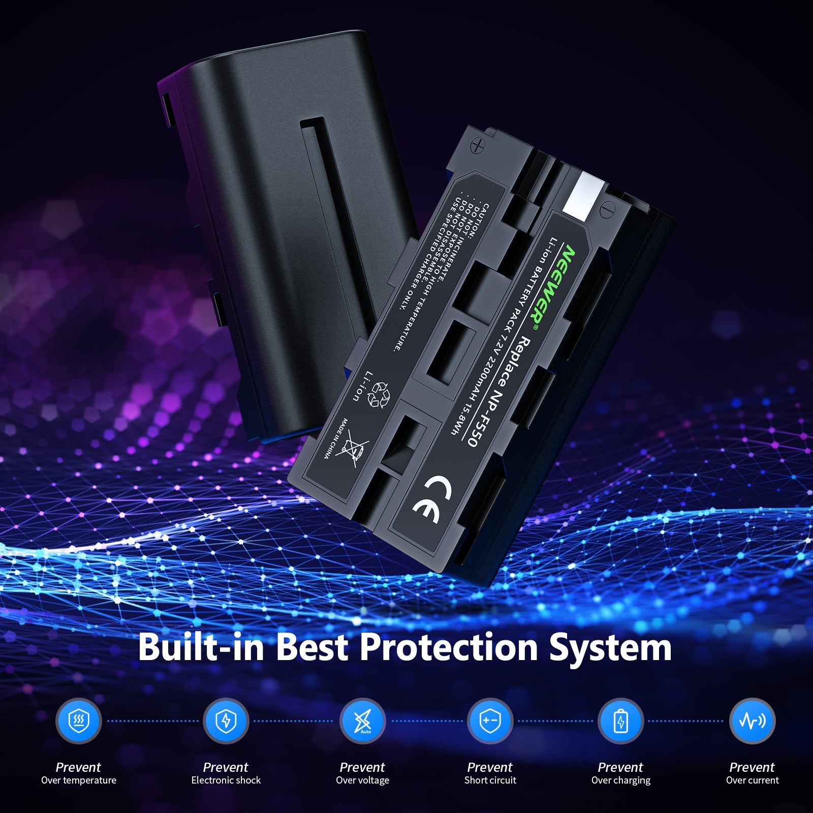 NEEWER NP-F550 NP-F570 Replacement Battery for Sony Camcorders - Compatible with Sony Handycam, Digital Cameras & Video Recorders (Great for Travel Vlogging & Professional Filming)