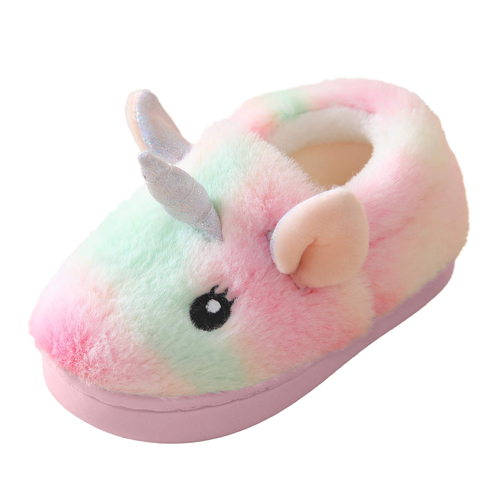 Ainikas Boys & Girls Plush House Slippers - Warm Fuzzy Non-Slip Winter Slippers for Toddlers & Kids - Perfect for Indoor Comfort, Playtime & Cold Weather