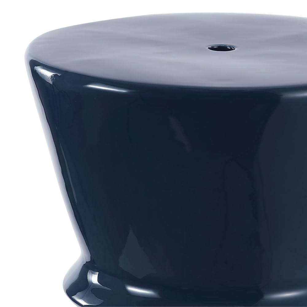 SAFAVIEH Savello Navy Blue Ceramic Garden Stool - Decorative Side Table & Plant Stand for Living Room, Bedroom, Patio | Indoor & Outdoor Use | Fully Assembled Home Decor Accent Piece
