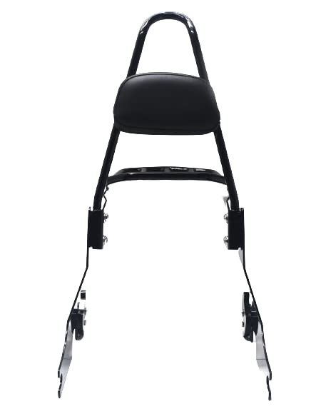 HTTMT Detachable Black Sissybar Luggage Rack with Backrest for 2004-2016 Harley Sportster Motorcycles [P/N: SBB024] - Perfect for Long Rides & Touring Accessories