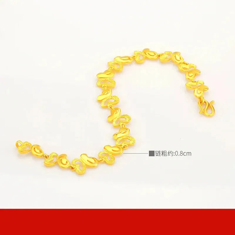 24K Pure Gold Bracelet 999 Solid Real Gold Bangle - Elegant, Romantic & Classic Jewelry for Women | Perfect for Gifts, Weddings, Anniversaries & Special Occasions