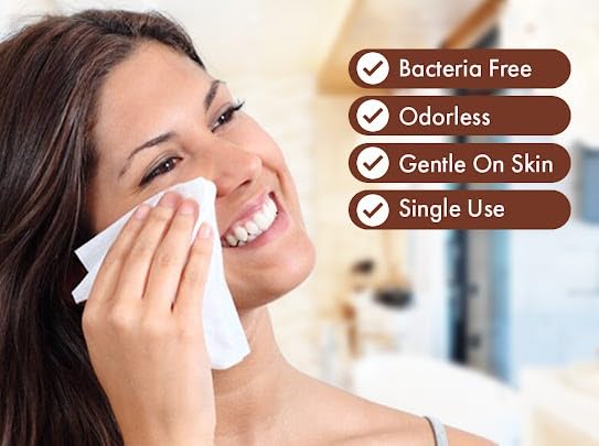 50 Count Ultra Soft Disposable Face Towels | Gentle Cleansing Facial Cloths for All Skin Types | Hypoallergenic & Eco-Friendly | Perfect for Travel, Gym & Daily Skincare Routine | White