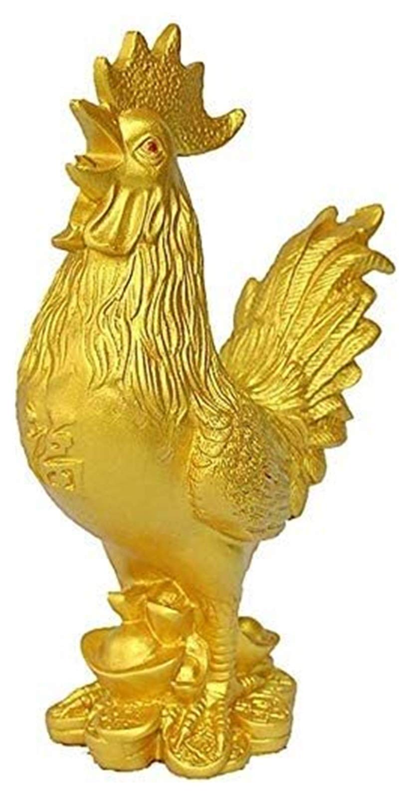 Golden Rooster Feng Shui Statue - Chinese Zodiac Resin Sculpture for Home & Office Decor, Wealth & Good Luck Ornament | Perfect for Desk Display, Housewarming Gifts & Feng Shui Enhancement