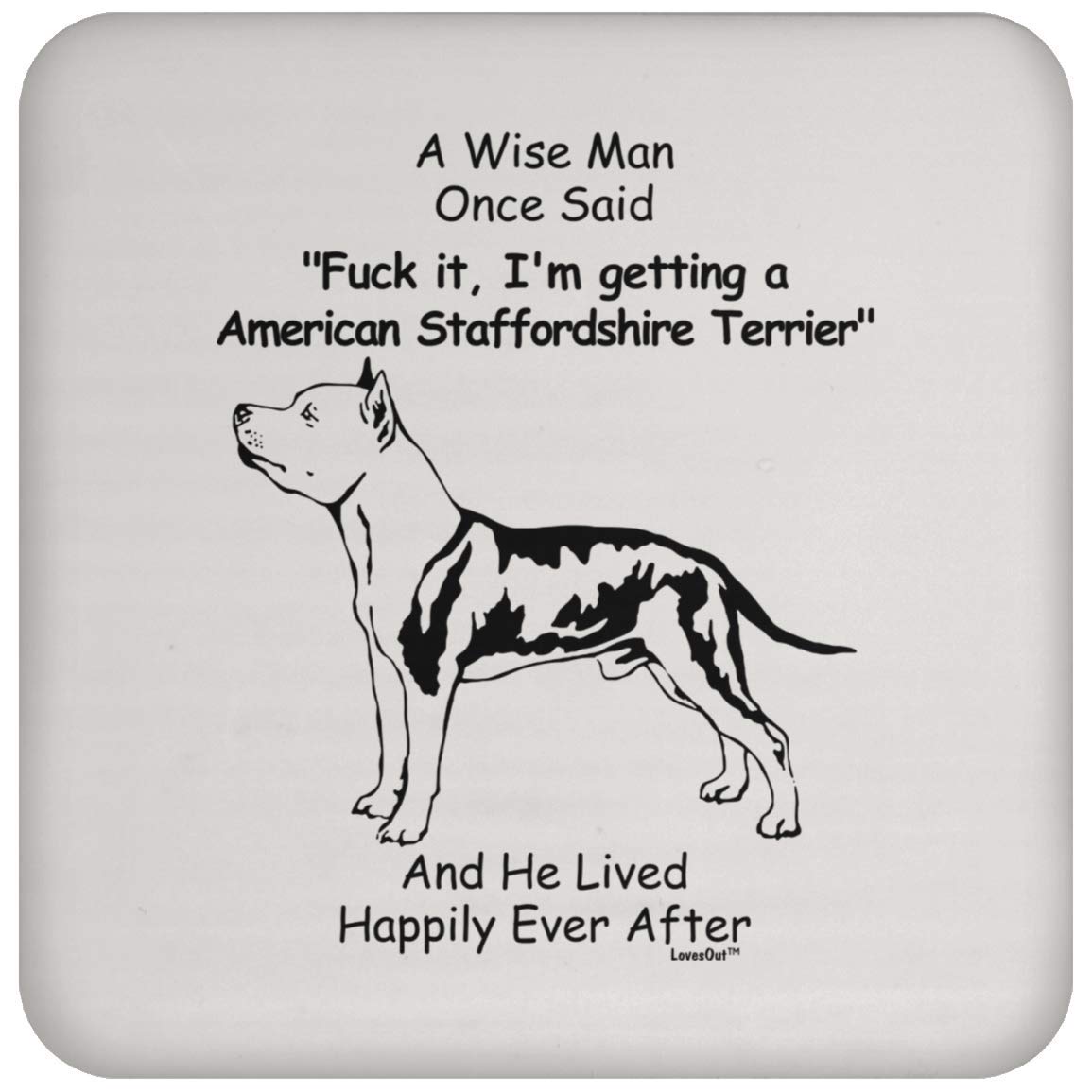 Funny American Staffordshire Terrier Dog Lover Gifts - Novelty Coaster Set for Men & Women - Perfect Christmas Gift 2022 - Great for Home Bar, Office Desk or Dog Themed Parties