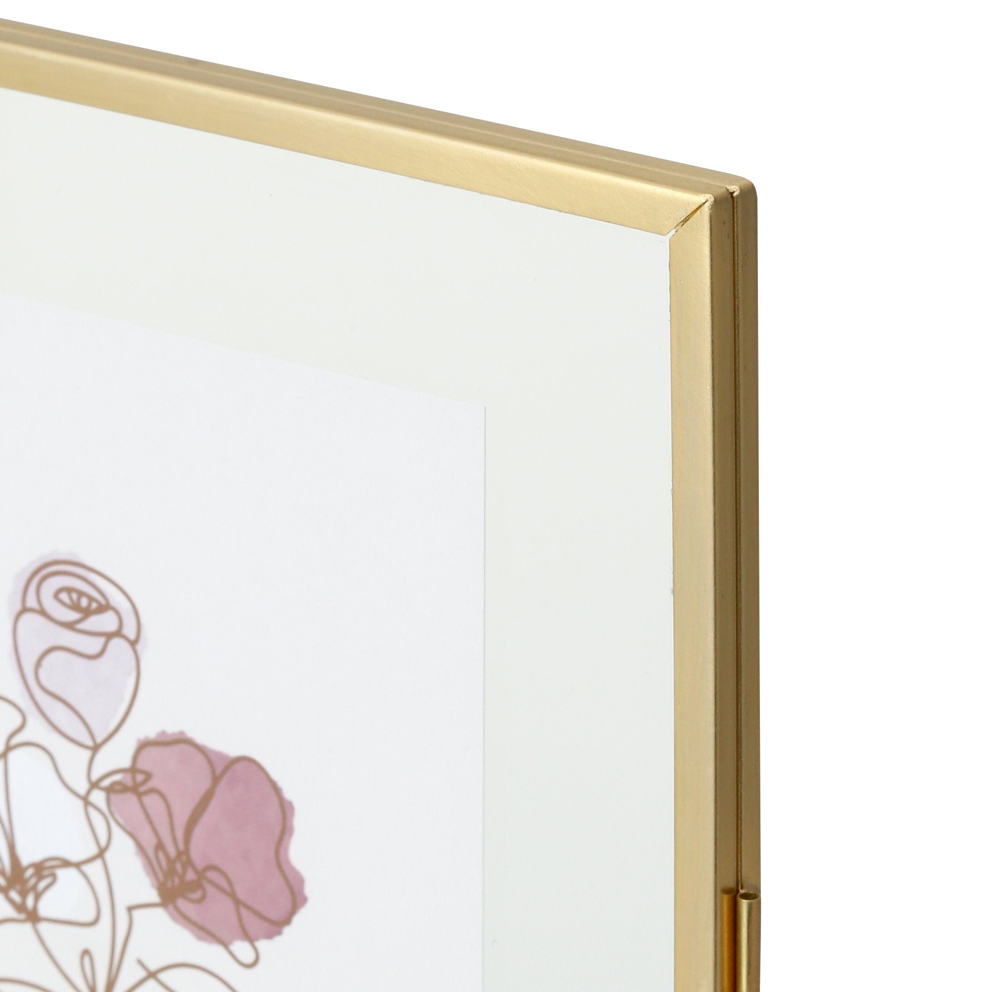 Premium Gold Metal Glass Frame with 2 Windows - Elegant Home & Office Decor for Picture Display and Wall Art