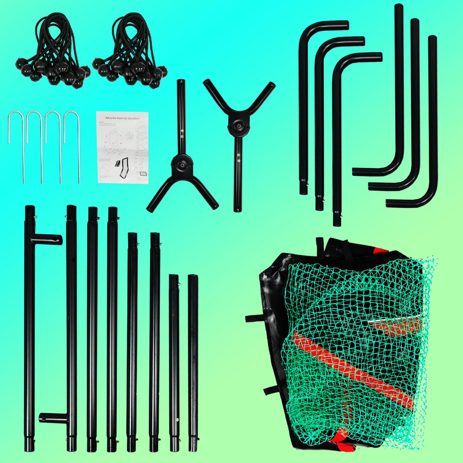 Portable 4x7FT Adjustable Baseball & Softball Rebounder Net - Indoor/Outdoor Pitchback Trainer for Throwing Practice | Perfect for Backyard Drills, Team Training & Solo Batting Practice