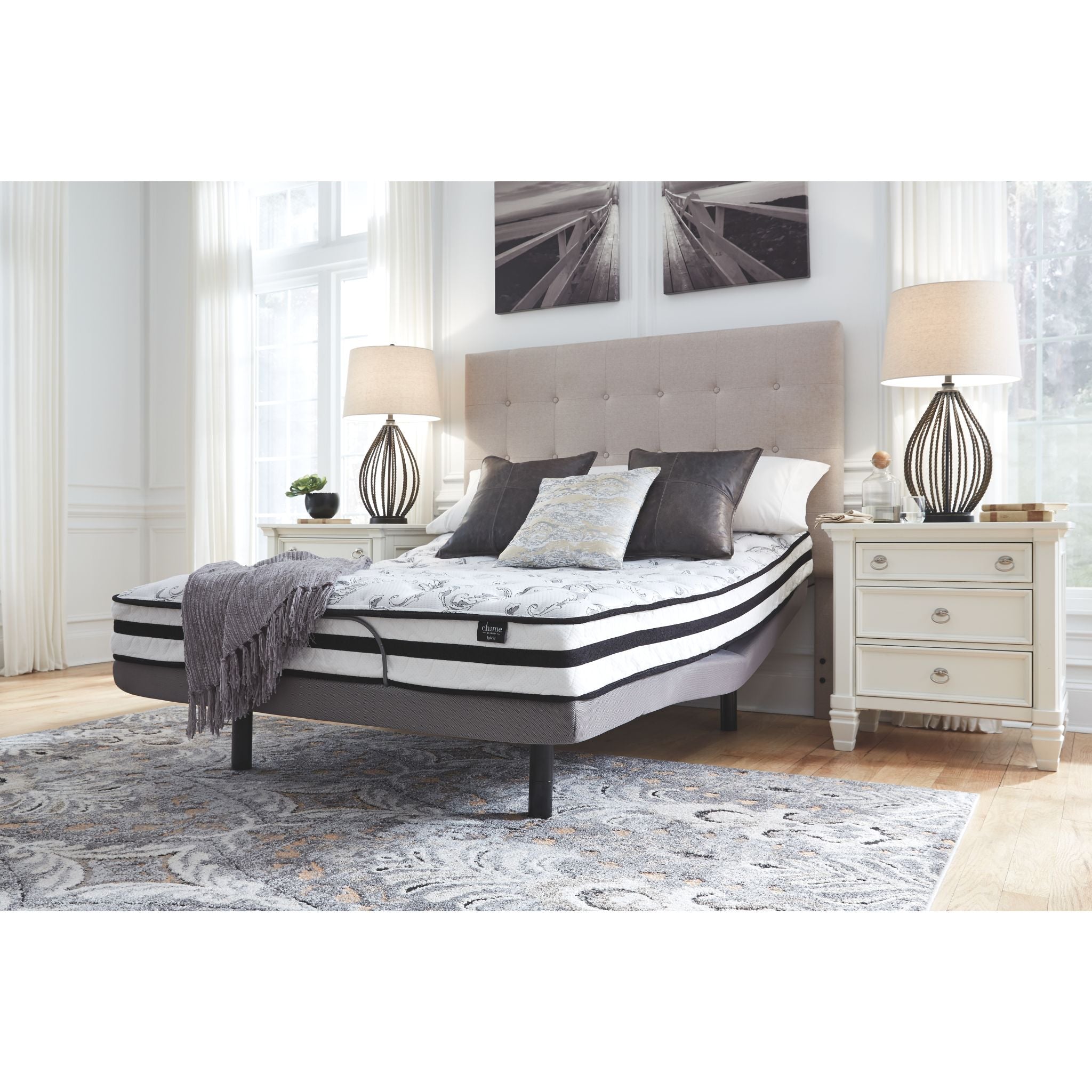 Ashley 8 Inch Full Size Chime Innerspring Mattress - Medium Firm Support for Back Sleepers & Guest Rooms, Perfect for Dorms, Apartments and Small Bedrooms