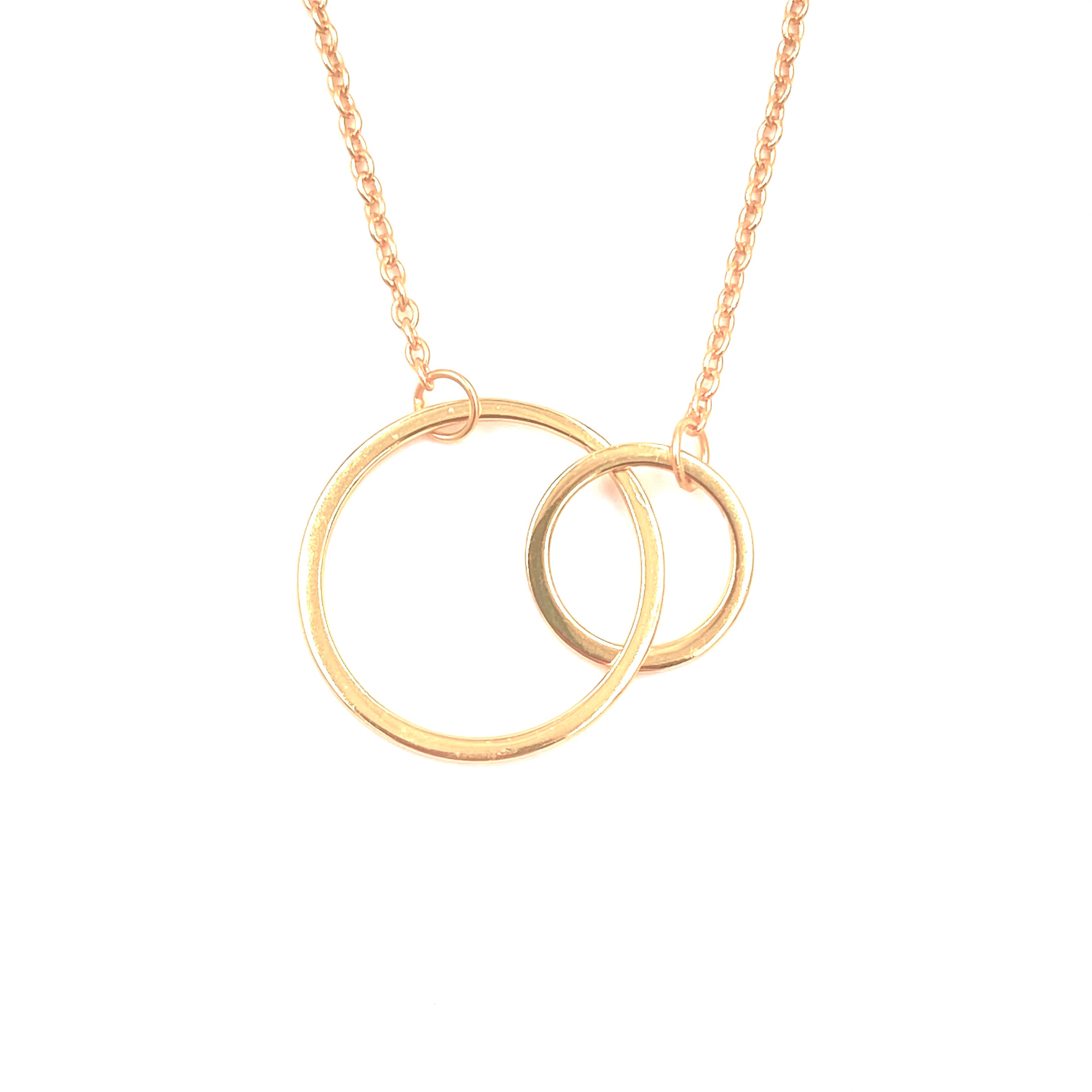 Ashley Gold Sterling Silver Gold Plated Intertwined Circle Necklace - Small & Large Sizes - Perfect for Anniversary Gifts, Valentine's Day & Everyday Elegance