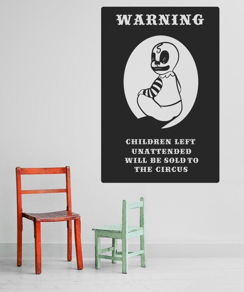 Circus Themed Vinyl Wall Decal Sticker for Kids Room Decor - Removable Nursery Art, Playroom Wall Stickers - Perfect for Baby Shower Gifts & Children's Bedroom Design
