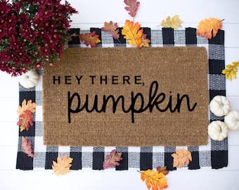 Hey There Pumpkin Doormat - Non-Slip Welcome Mat for Front Door, Porch & Entryway - Perfect Housewarming Gift & Fall Home Decor - Ideal for Autumn Season & Holiday Greetings