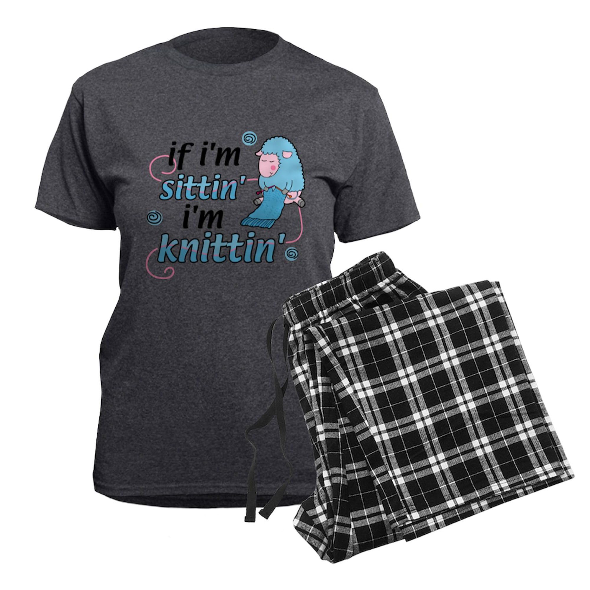 Cozy Women's Knitting Sheep Pajama Set - Charcoal Grey Sleepwear for Relaxing at Home | Perfect for Lounging, Sleepovers & Gift Giving