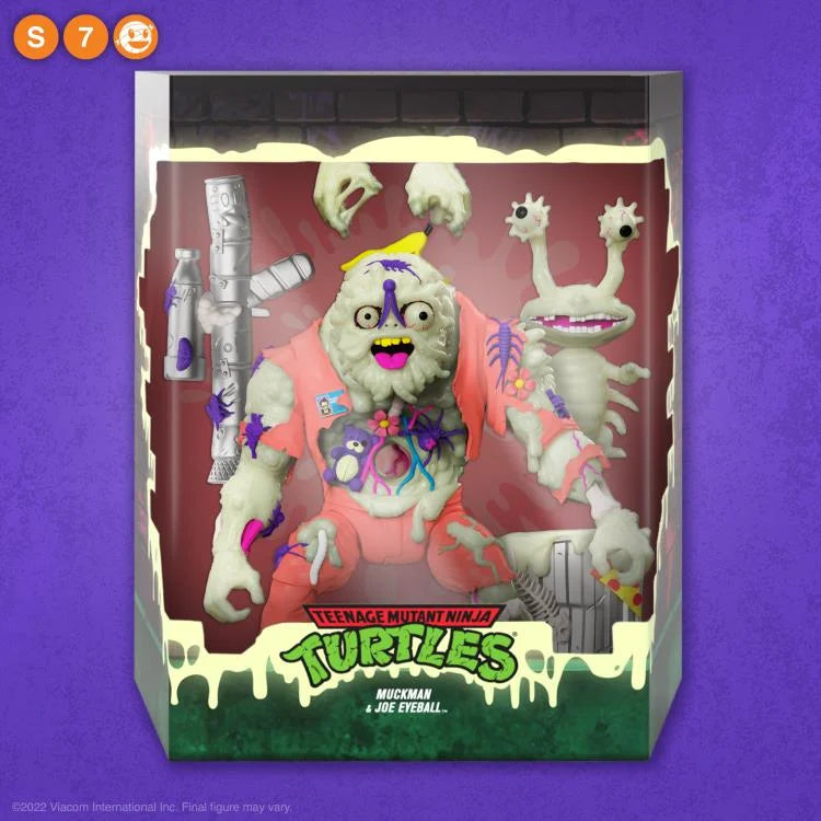 Teenage Mutant Ninja Turtles ULTIMATES! Muckman & Joe Eyeball Action Figures - Glow in the Dark NYCC 2022 Exclusive Collectible - Perfect for TMNT Fans, Comic Con Displays & Nightlight Decor