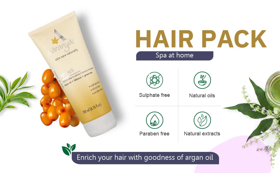 Aaranyaa Argan Oil Hair Mask (200ml) - Deep Conditioning Treatment for Dry, Frizzy Hair | Hair Fall Control | Sulfate-Free | Men & Women | Use for Salon-Quality Hair at Home or On-The-Go