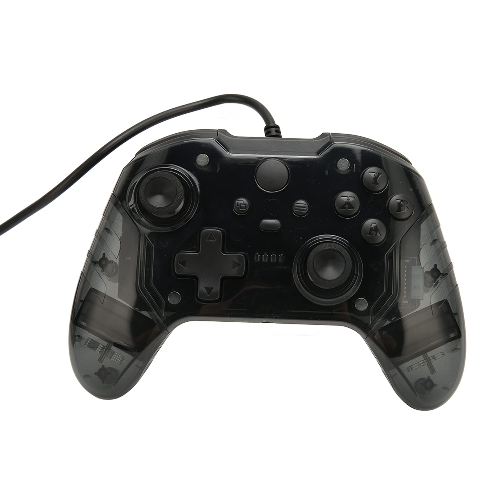 Wireless Gaming Controller with Dual Vibration, Ergonomic Gamepad Joystick for PC/Windows - Durable Transparent Black Case - Perfect for Steam Games, Fortnite & Esports Tournaments