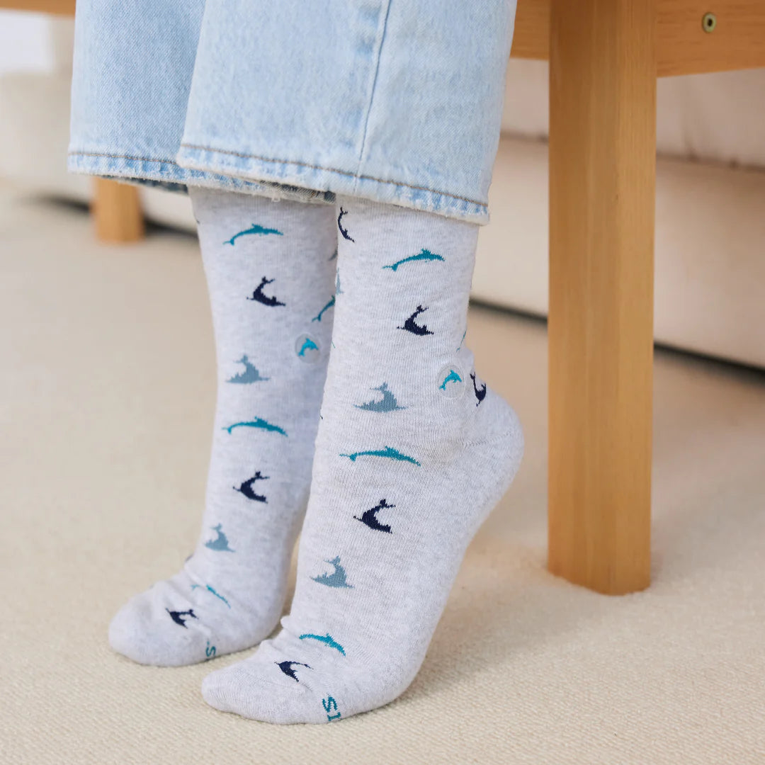 Conscious Step Eco-Friendly Socks - Protect Dolphins & Marine Life | Sustainable Cotton Socks for Men & Women | Perfect for Hiking, Yoga & Everyday Wear