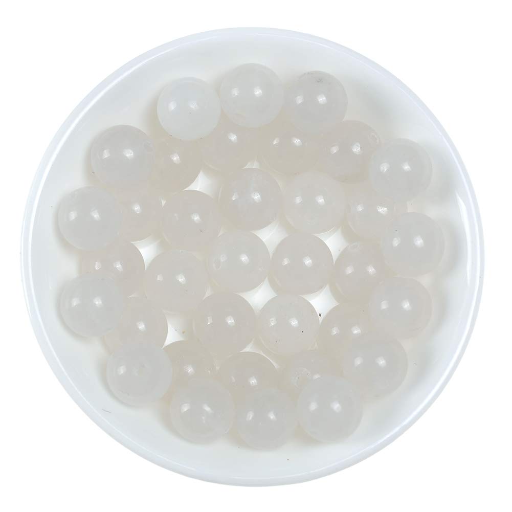 6mm Natural White Chalcedony Agate Gemstone Loose Beads - Healing Crystal Energy Stones for Jewelry Making, DIY Crafts (1 Strand 15