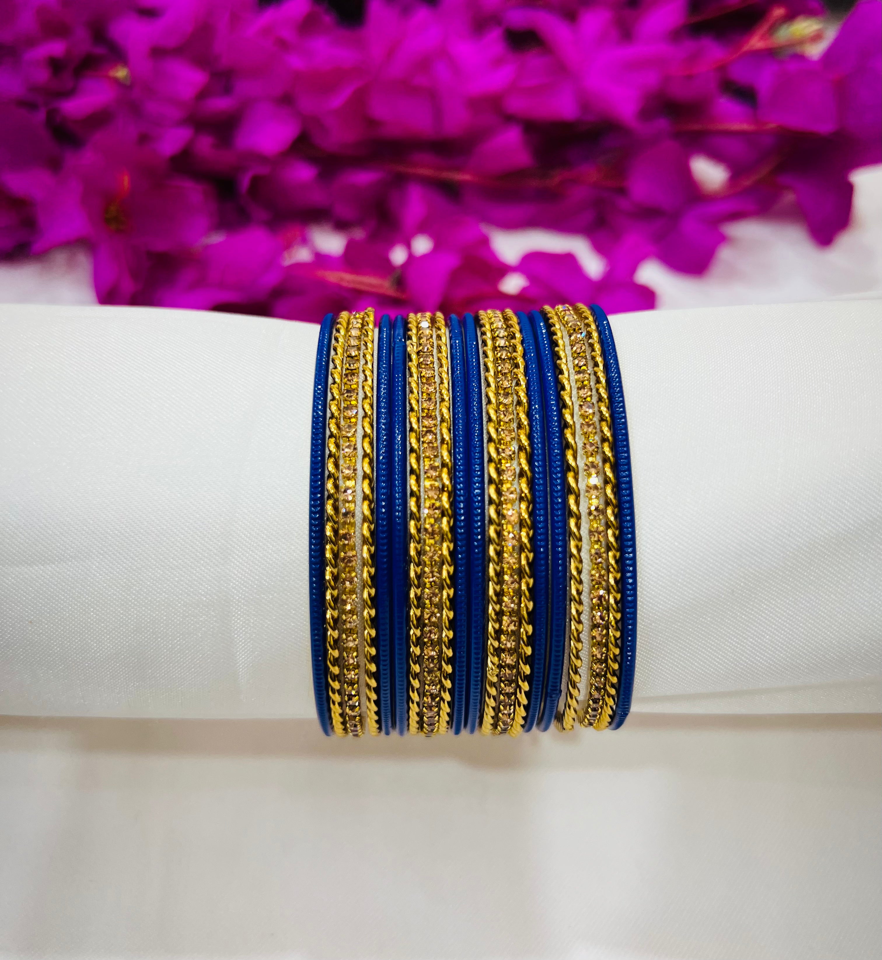 Enchanting Blue Smooth Finish Metal Bangles for Women - Elegant Jewelry for Parties, Weddings & Everyday Wear