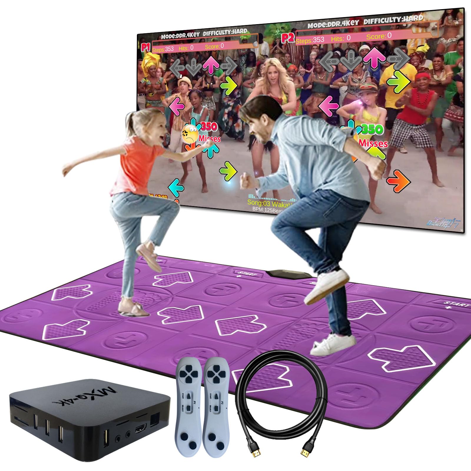 Wireless Dance Mat for Kids & Adults - Double Player TV Dance Pad Game for Family Fun, Exercise & Fitness - Perfect Gift for Boys & Girls - Ideal for Birthday Parties, Indoor Workouts & Family Game Nights