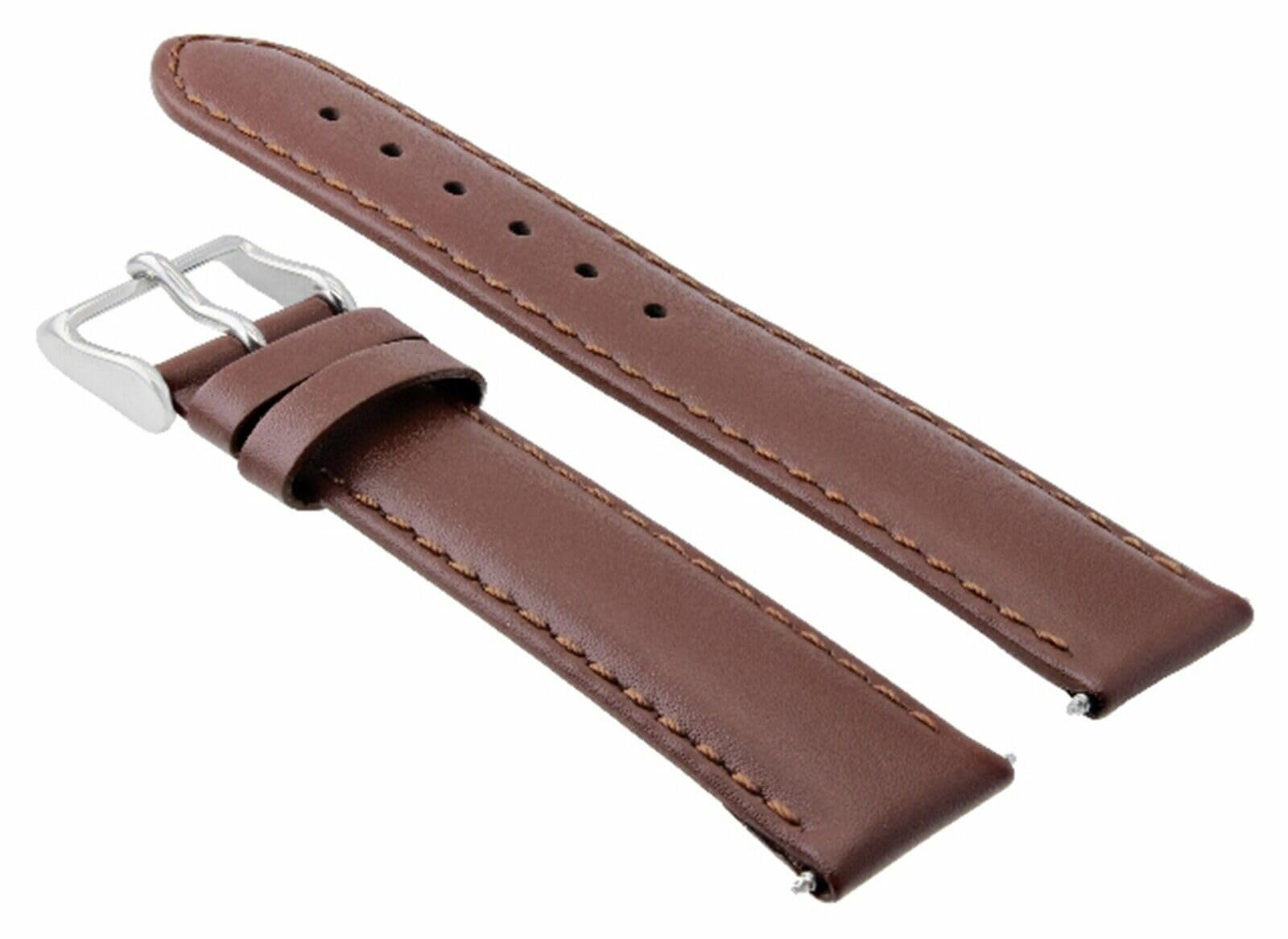 18mm Smooth Genuine Leather Watch Band Strap - Compatible with Omega Seamaster & Speedmaster Moon - Light Brown Replacement Strap for Men's Luxury Watches | Perfect for Business, Casual & Formal Occasions