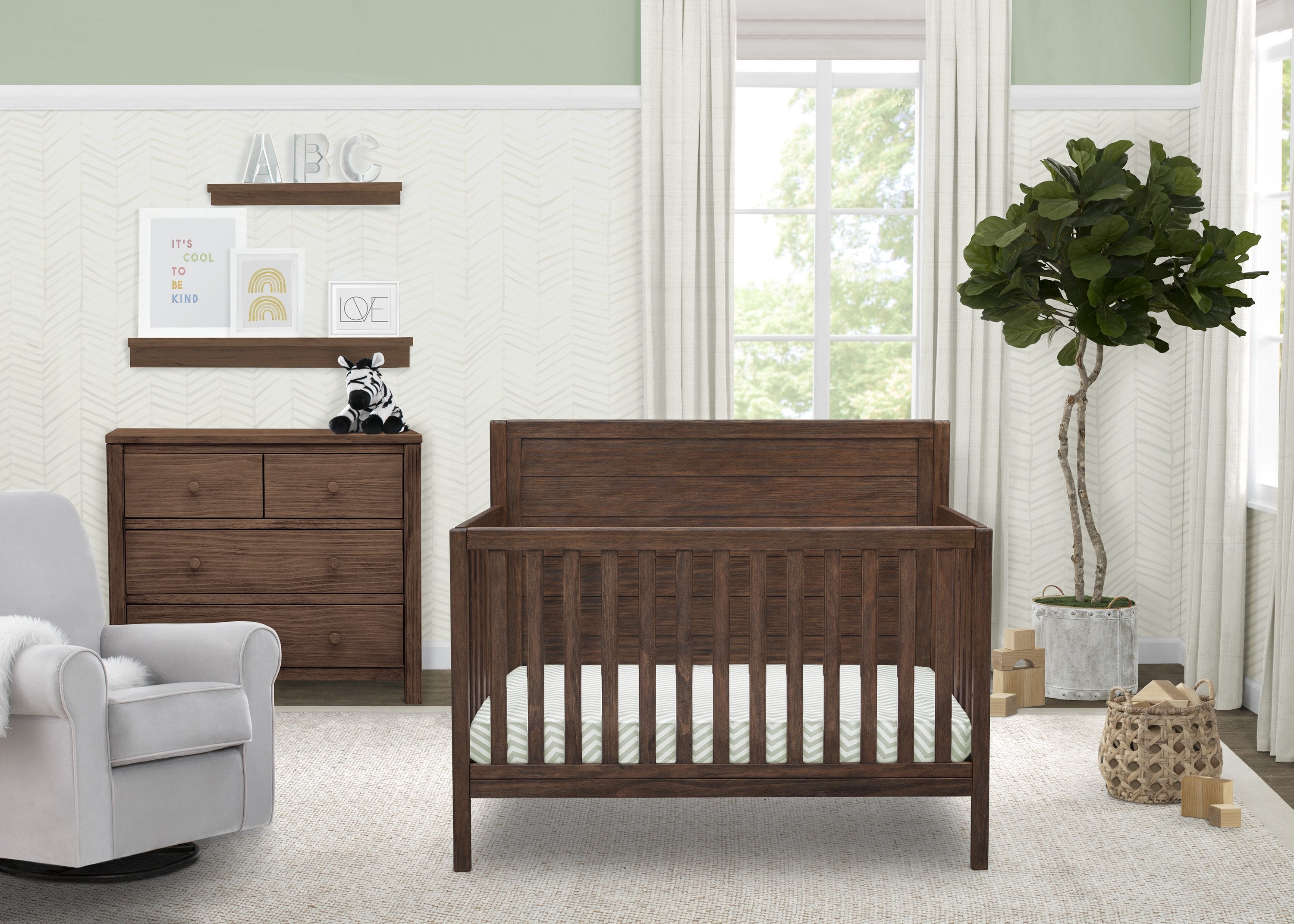 Cambridge 4-in-1 Convertible Baby Crib - Toddler Bed & Daybed with Mattress - Nursery Furniture for Boys & Girls - Perfect for Bedrooms, Daycare & Guest Rooms